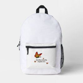 butterfly quote bedruckter rucksack