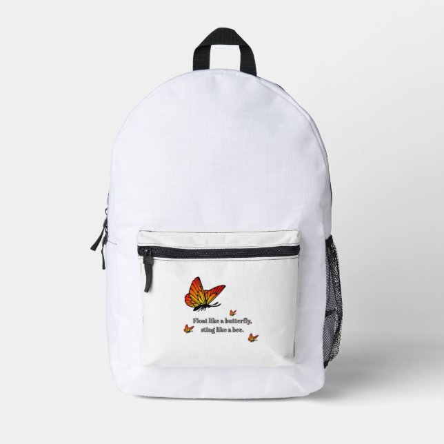 butterfly quote bedruckter rucksack (Vorderseite)