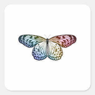 Butterfly Rainbow Quadratischer Aufkleber