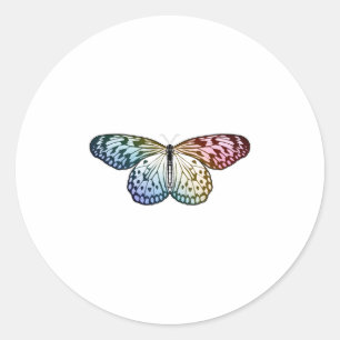 Butterfly Rainbow Runder Aufkleber