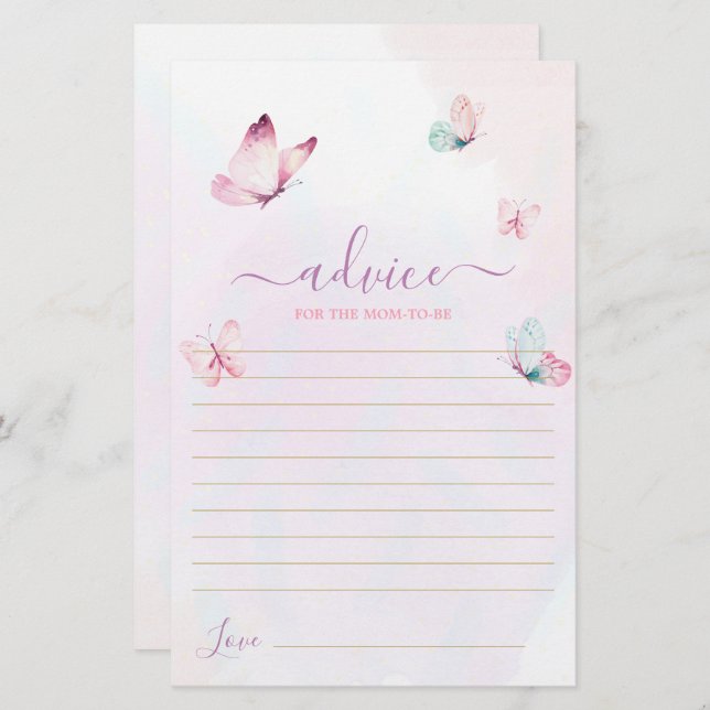 Butterfly-Ratschlag für die Mama, die Karte sein s (Vorne/Hinten)