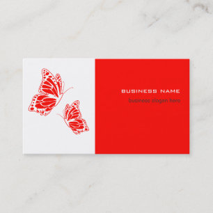 Butterfly Red & White Elegante Moderne, einfache Visitenkarte