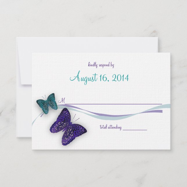 Butterfly Response RSVP Karte (Vorderseite)