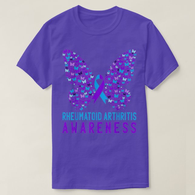 Butterfly Rheumatoide Arthritis Awareness RA Ribbo T-Shirt (Design vorne)