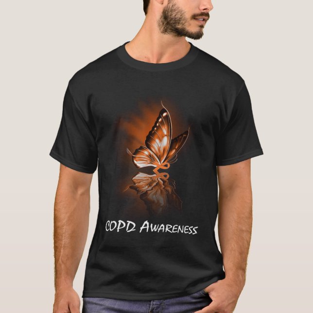 Butterfly Ribbon COPD Awareness T-Shirt (Vorderseite)
