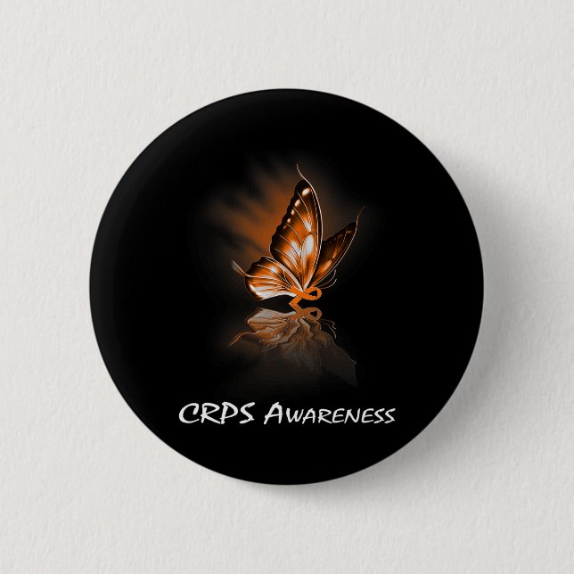 Butterfly Ribbon CRPS-Bewusstsein Button (Vorderseite)