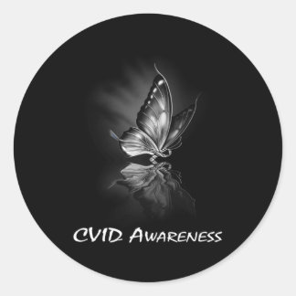 Butterfly-Ribbon CVID Awareness Sweatshirt182 Runder Aufkleber