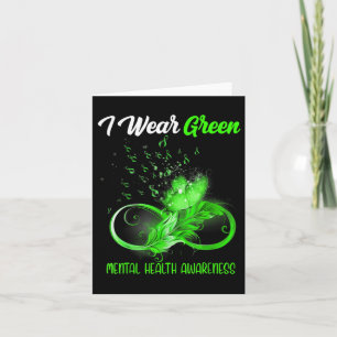 Butterfly Ribbon Feather Mental Health Awareness Karte