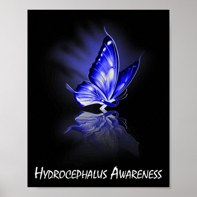 Butterfly Ribbon Hydrocephalus Bewusstsein Poster (Vorne)