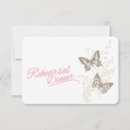 Butterfly Rosa Hochzeit Probe Dinner einladen Einladung