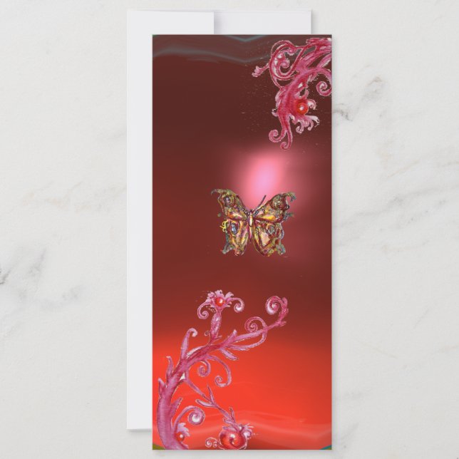 BUTTERFLY RUBY , hellrosa violett Einladung (Vorderseite)