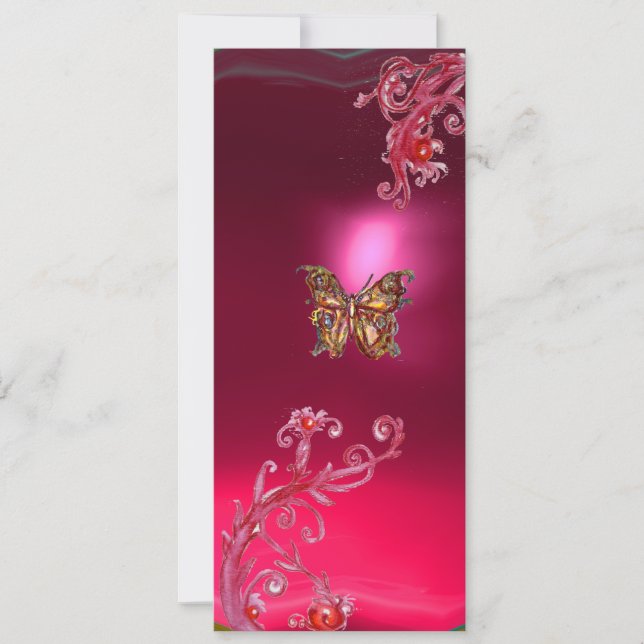 BUTTERFLY RUBY , hellrosa violett Einladung (Vorderseite)