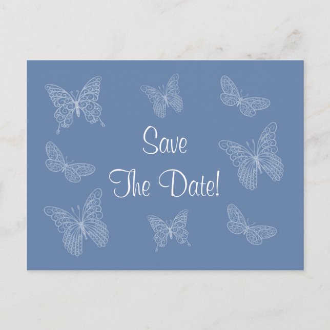 Butterfly Save the Date Postkarte (Vorderseite)