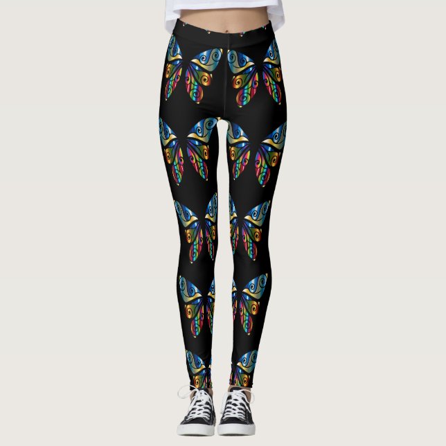 BUTTERFLY-SCHALTFLÄCHE FÜR YOGA PANTS LEGGINGS (Vorderseite)