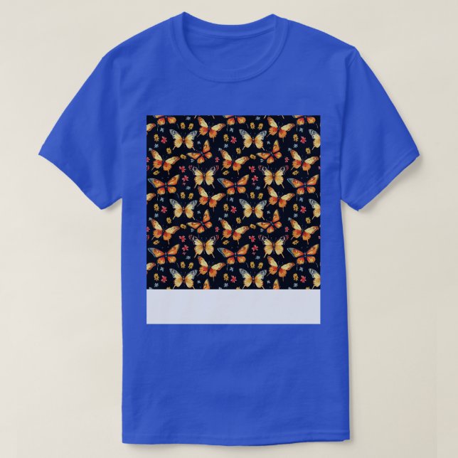 Butterfly Seamless Muster Boho Niedlich Frühlingsi T-Shirt (Design vorne)