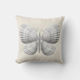 Butterfly Seashells White Warm Neutral Hütte Kissen