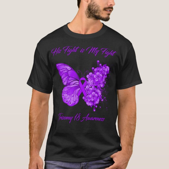 Butterfly Sein Kampf ist mein Kampfrismus 18 T-Shirt (Vorderseite)