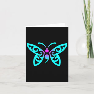Butterfly Semicolon Warrior Suicide Prevention Awa Karte