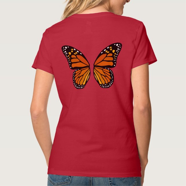 Butterfly Shirt Ladys Niedlich Girls Butterfly Top (Rückseite)