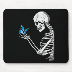 Butterfly Skeleton Retro Halloween Mousepad