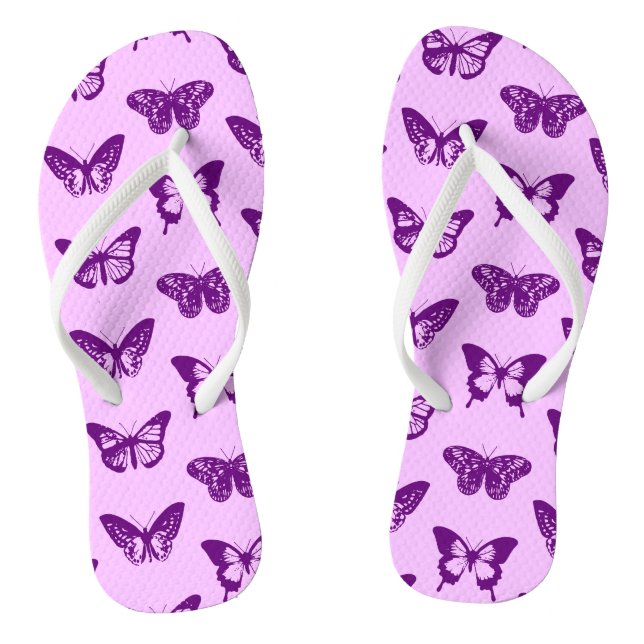 Butterfly-Sketch, Orchid & Amethyst lila Flip Flops (Fußbett)