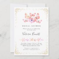 Butterfly Skies Coral Gold Confetti Brautparty