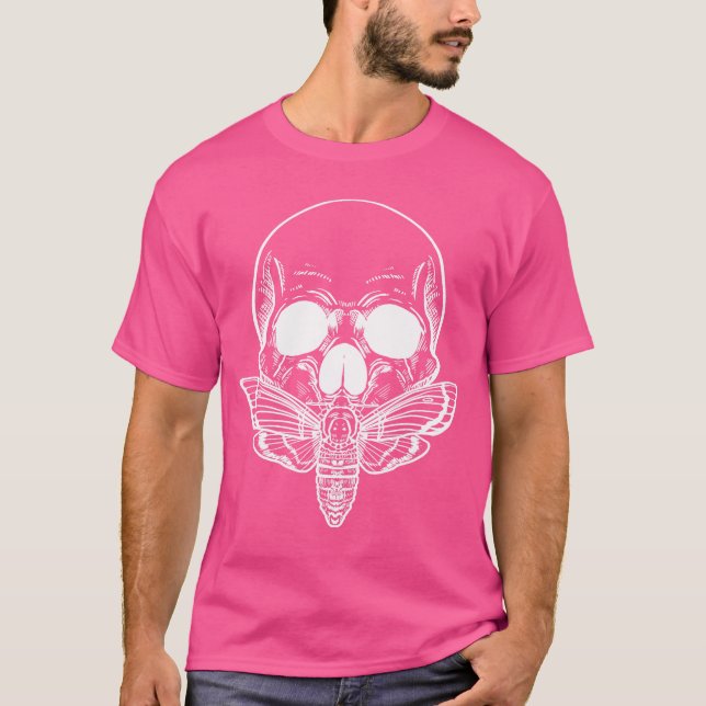Butterfly Skull Gothic Moth Punk Rock Skeleton Hor T-Shirt (Vorderseite)