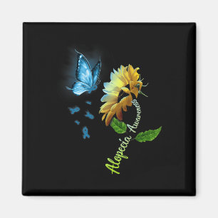 Butterfly Sonnenblume Alopezie Bewusstsein 1 Magnet