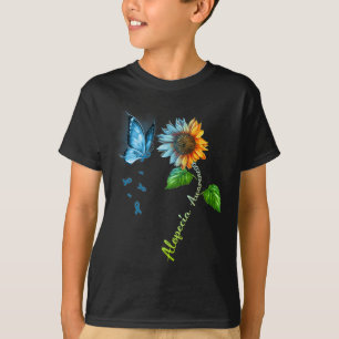 Butterfly Sonnenblume Alopezie Bewusstsein T-Shirt
