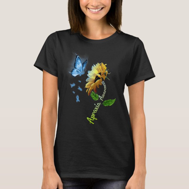 Butterfly Sonnenblume Ataxie Bewusstsein T-Shirt (Vorderseite)