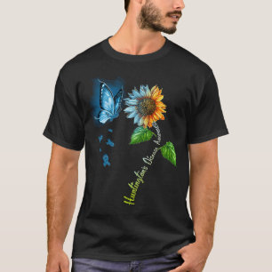 Butterfly Sonnenblume Huntington's Disease Awarene T-Shirt