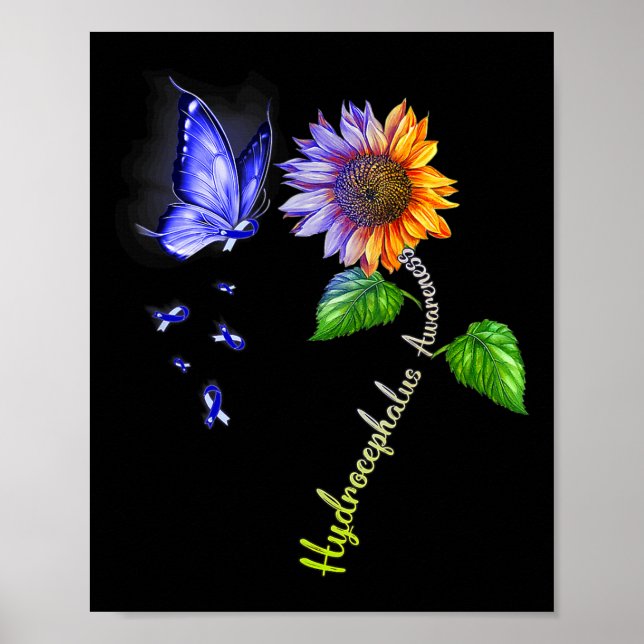 Butterfly Sonnenblume Hydrocephalus Bewusstsein Poster (Vorne)