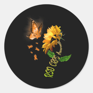 Butterfly Sonnenblume RSD CRPS Bewusstsein 1 Runder Aufkleber