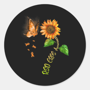 Butterfly Sonnenblume RSD CRPS Bewusstsein Runder Aufkleber