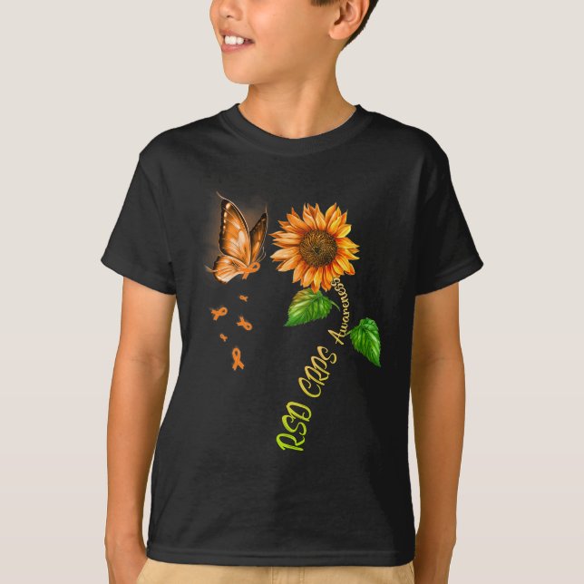 Butterfly Sonnenblume Rsd Crps Bewusstsein T-Shirt (Vorderseite)