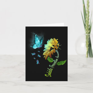 Butterfly Sonnenblume Suizidprävention Bewusstsein Karte