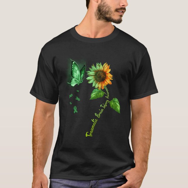 Butterfly Sonnenblume Traumata Gehirnverletzung T-Shirt (Vorderseite)