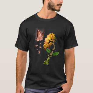 Butterfly Sonnenblume Uteruskrebs Bewusstsein T-Shirt