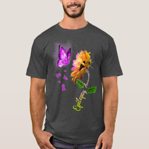 Butterfly Sonnenblumen Epilepsie Bewusstsein T-Shirt