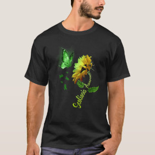 Butterfly Sonnenblumen Scoliose Bewusstsein T-Shirt