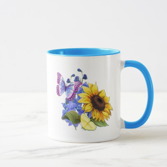 Butterfly Sonnenblumengarten Tasse (Rechts)