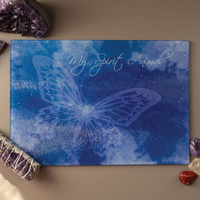 Butterfly Spirit Animal Decoration Cutting Board Schneidebrett (Butterfly Spirit Animal Cutting Board by Awakening Graphics- Transformation & Beauty)