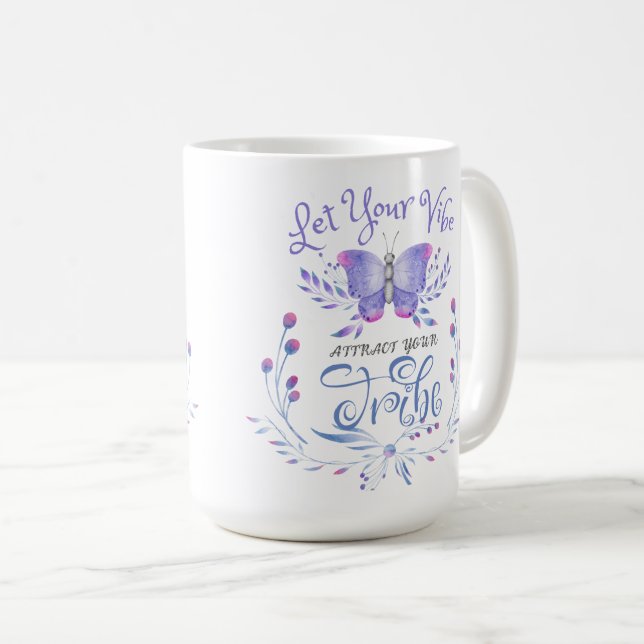 Butterfly Spirit Vibe Large Kaffeetasse (VorderseiteRechts)