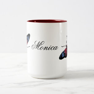 Butterfly Spring Art Zweifarbige Tasse