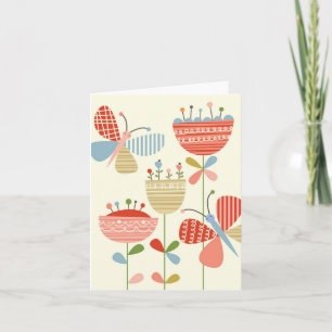 Butterfly spring garden note card karte