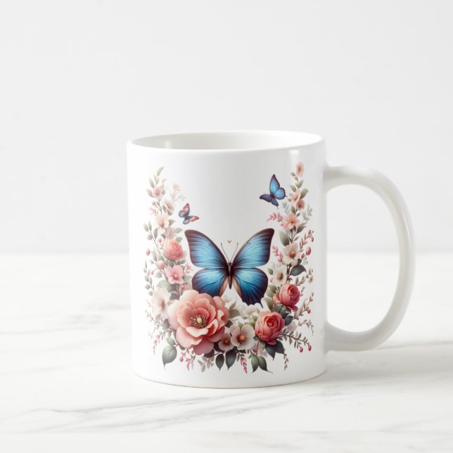 Butterfly Spring Sublimation-96280 Uhr Kaffeetasse (Rechts)