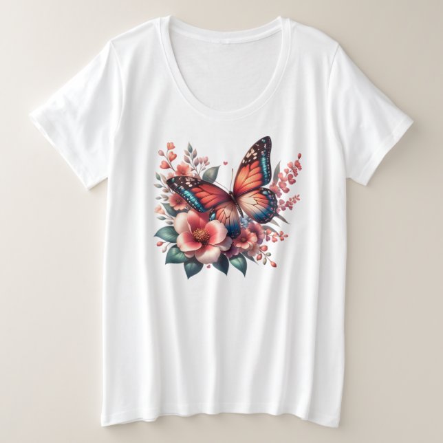 Butterfly Spring Sublimation-96284 Große Größe T-Shirt (Design vorne)