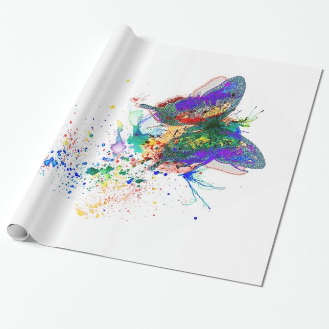 Butterfly-Spritzer Geschenkpapier (Ungerollt)