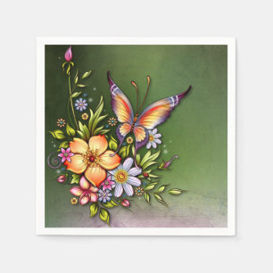 Butterfly Standard Cocktail Napkins Serviette