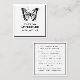 Butterfly & Starry Tattoo Aftercare Instructions Quadratische Visitenkarte